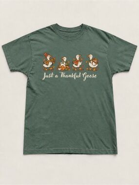 Just a Thankful Goose Unisex T-shirt Thanksgiving Goose Tee